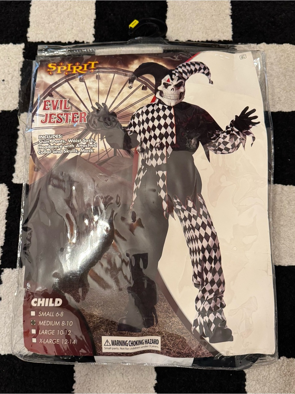 Spirit Halloween Evil Jester Kids Halloween Costume Size Medium